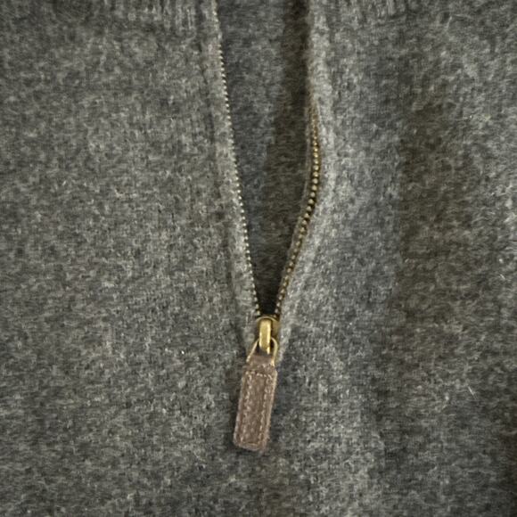 Club Room Men's XL 100% Lambs Wool Quarter Zip Sweater Gray - Picture 4 of 4